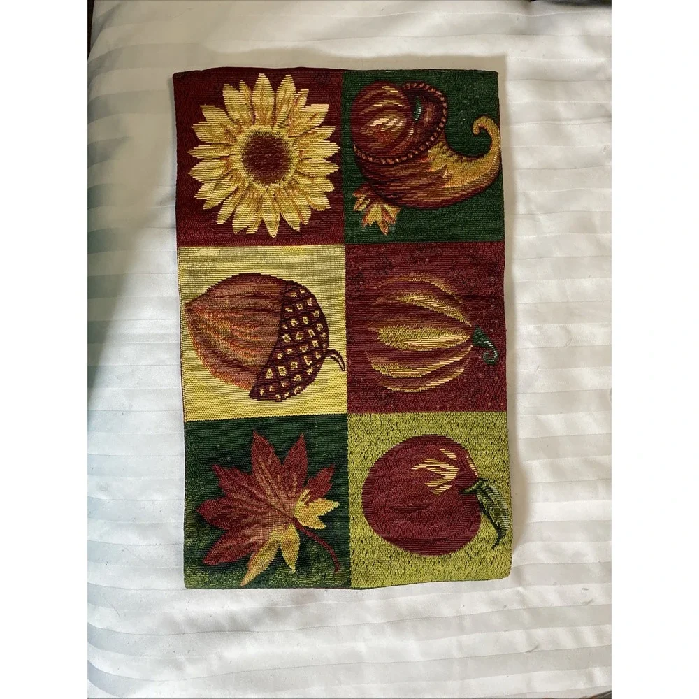 Long Table Runner Thanksgiving Pumpkin Sunflower Tapestry 72